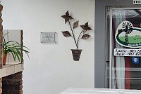 In front of office